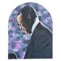 Olio su tela alto 10 piedi con ritratto di Count Basie Up & Up Foldes