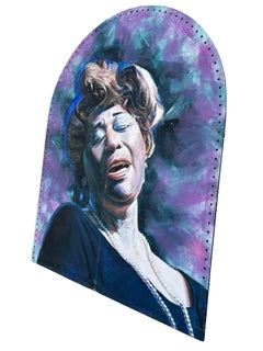 10' Foot Tall Oil on Canvas Portrait of Ella Fitzgerald