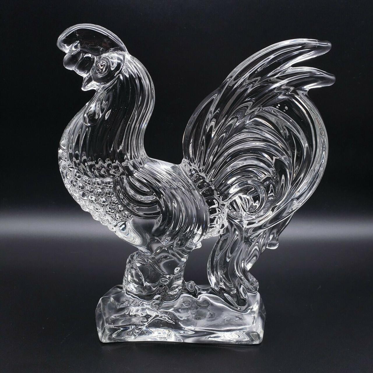 A pristine Fostoria Rooster Figurine

Hallmarks: No / see photos
Crafted In United States
Circa: 1935 - 1986's
Material type: Glass
Dimensions: Height: 10 3/4 in Width: 8 1/2 in
Condition: Excellent!