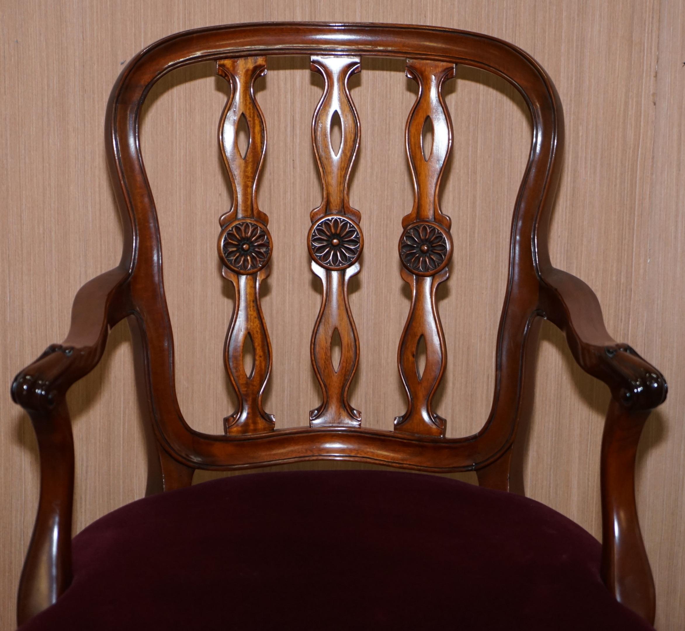 10 Frank Hudson & Sons Harrods London Stamped Hepplewhite Mahogany Dining Chairs 4