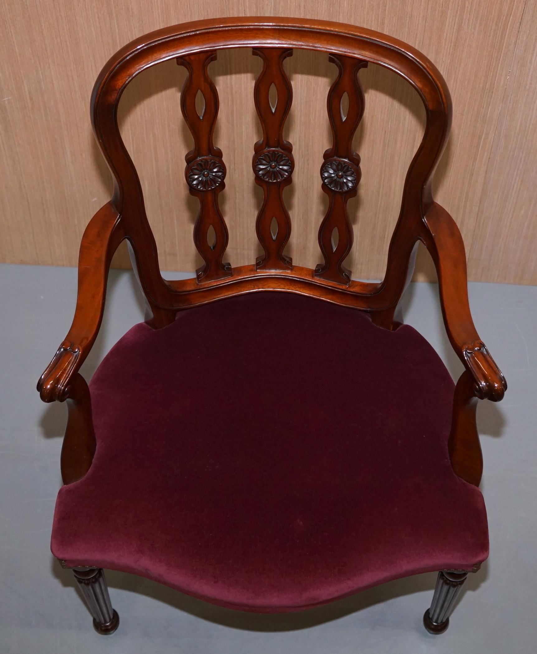 10 Frank Hudson & Sons Harrods London Stamped Hepplewhite Mahogany Dining Chairs 5
