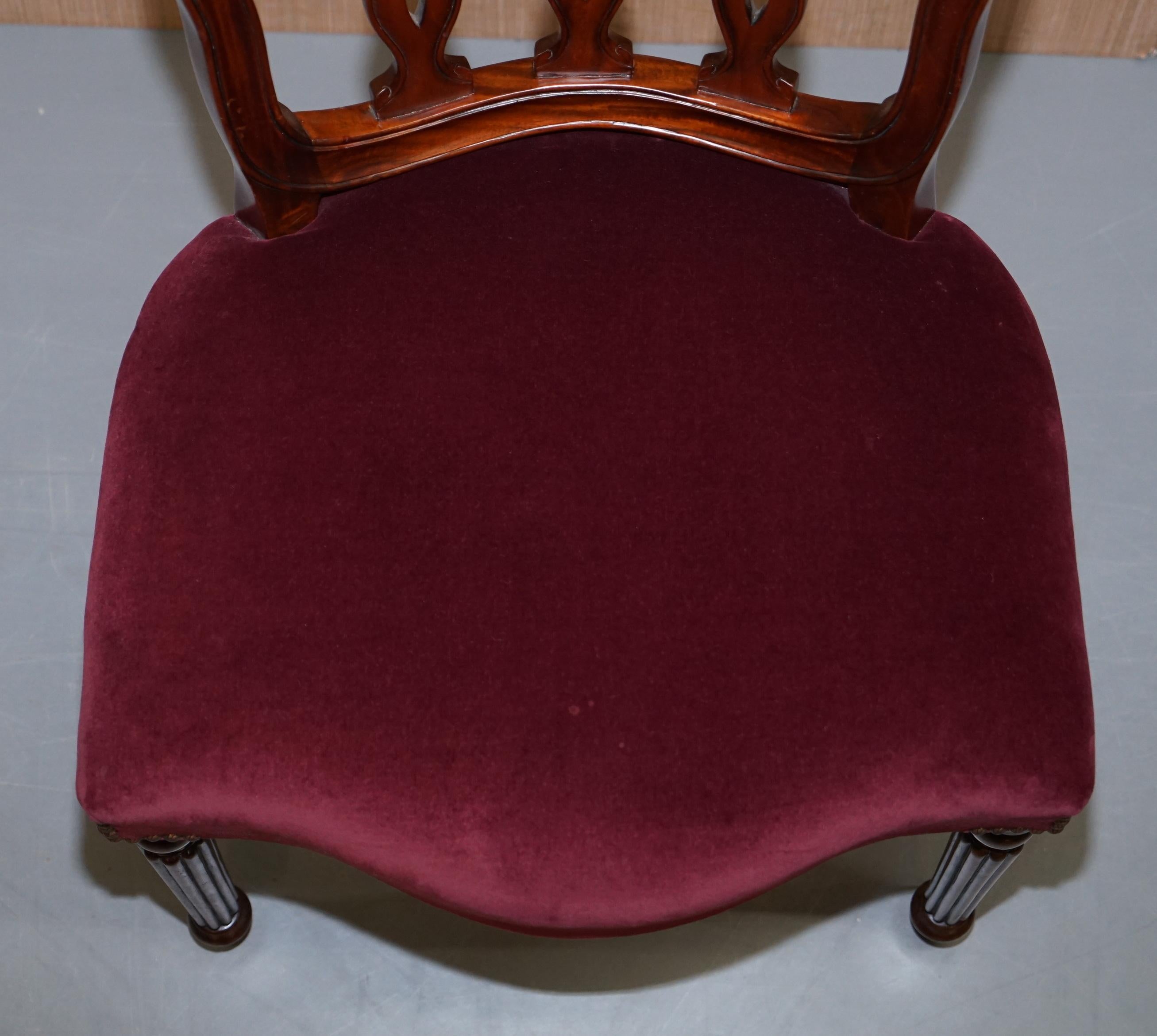 English 10 Frank Hudson & Sons Harrods London Stamped Hepplewhite Mahogany Dining Chairs