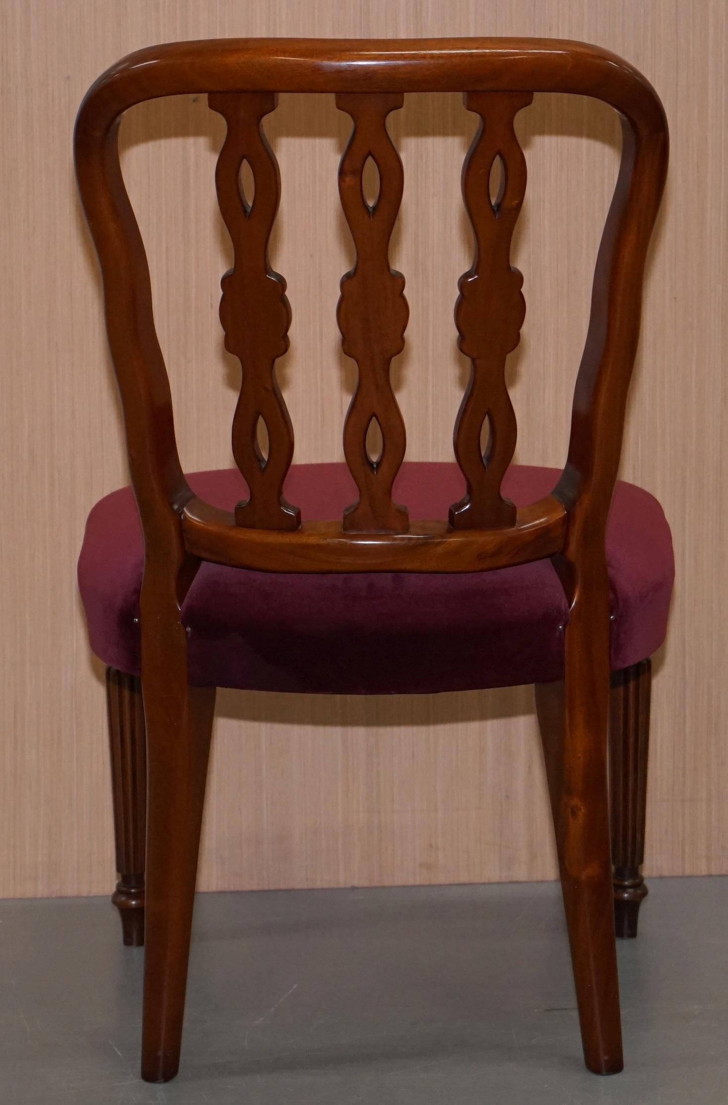 20th Century 10 Frank Hudson & Sons Harrods London Stamped Hepplewhite Mahogany Dining Chairs