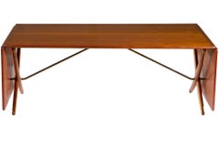 10 Ft Hans Wegner Drop-Leaf Dining Table Model AT-314