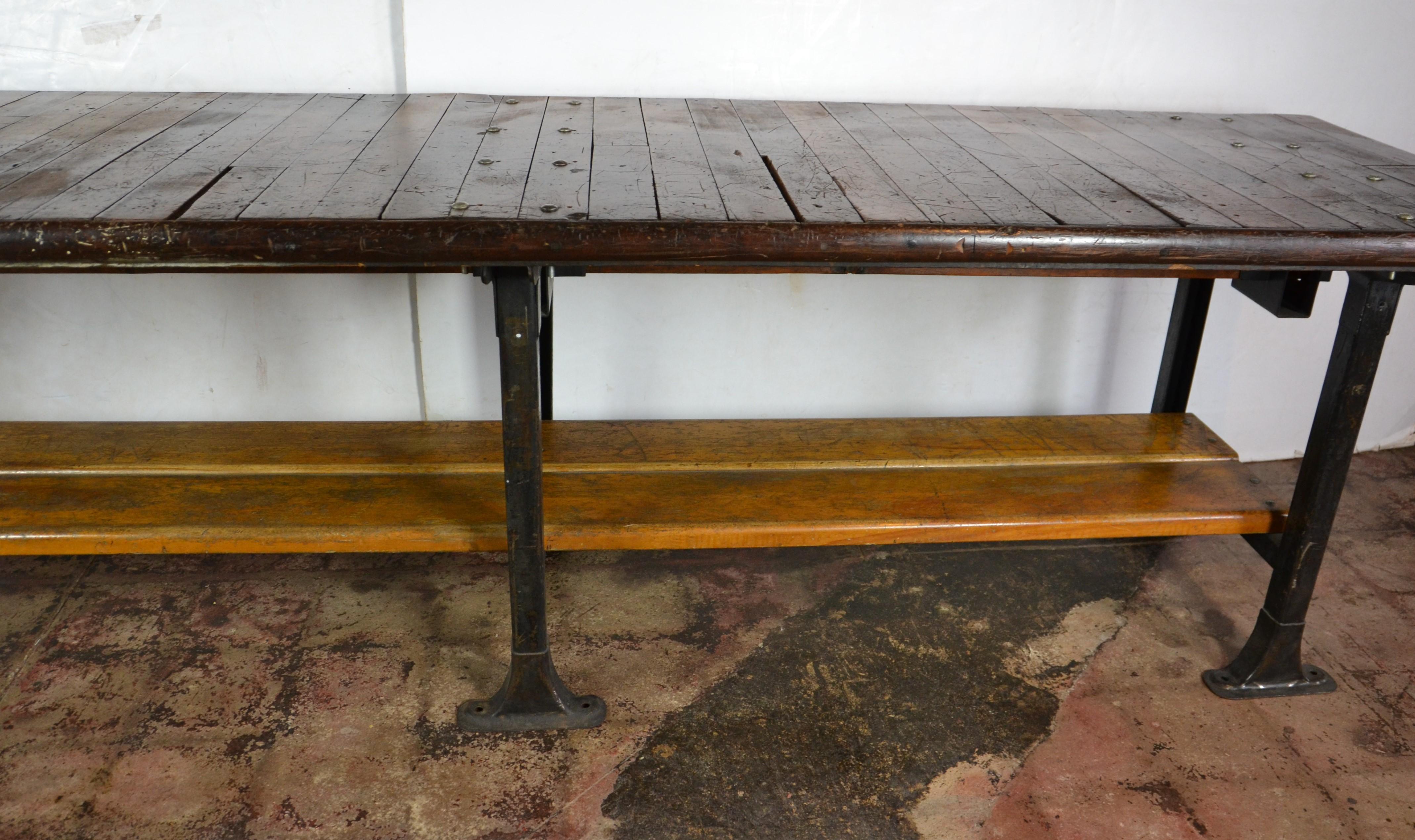 Mid-20th Century 10' Long Industrial Table