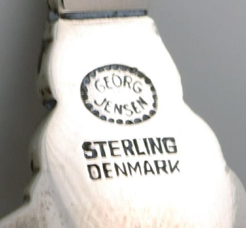 10 Georg Jensen Acorn Grapefruit Spoons in Sterling Silver In Excellent Condition For Sale In Copenhagen, DK