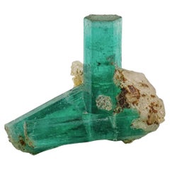 10 Grams Green Emerald Crystal Cluster With Calcite From Afghanistan