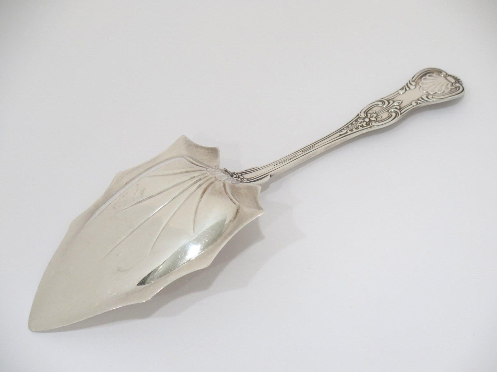 American 10 in - Sterling Silver J. E. Caldwell Antique Floral Leaf-Shaped Server