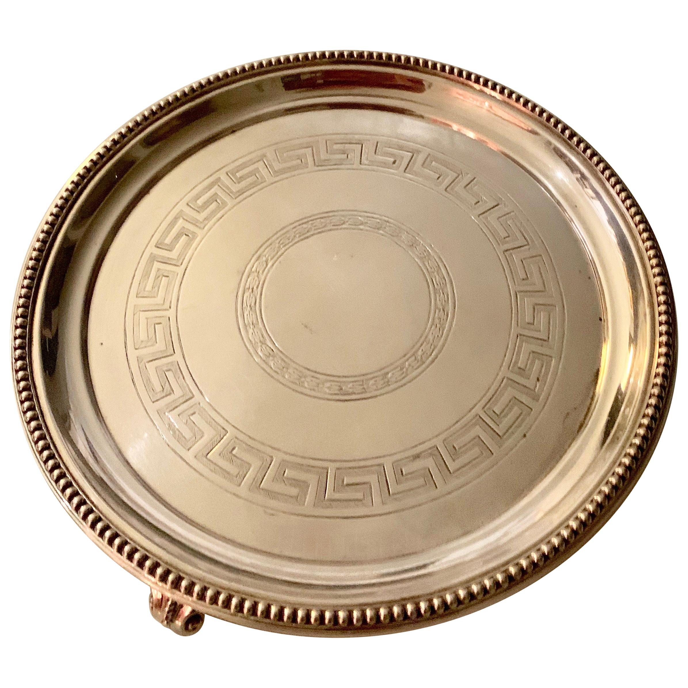 Silver Plate Greek Key Tray