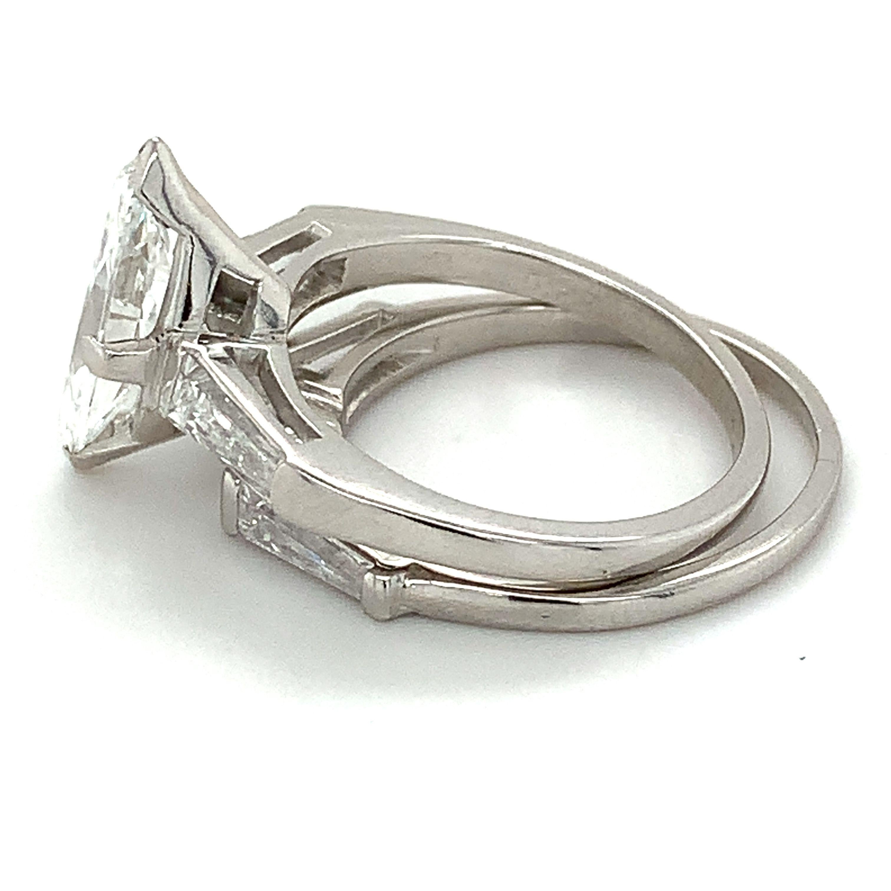 10% Irid 90% Platin GIA 1,52 F-VS2 Marquise Diamant & Baguette Hochzeitsring 4