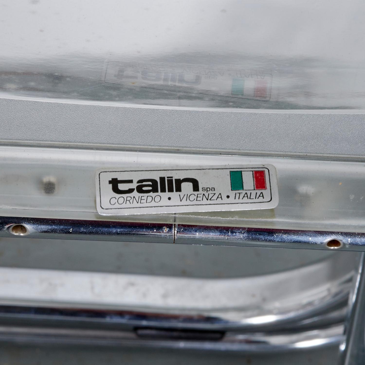 10 Italian Castelli Plea Style Clear Acrylic and Chrome Folding Chairs by Talin 2