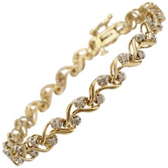 10 Karat Gold and Diamond Tennis Bracelet