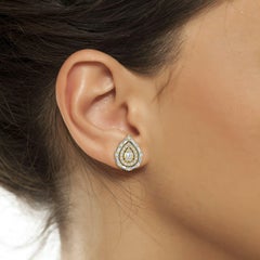 10 Karat Gold Diamond Pear Stud Earrings