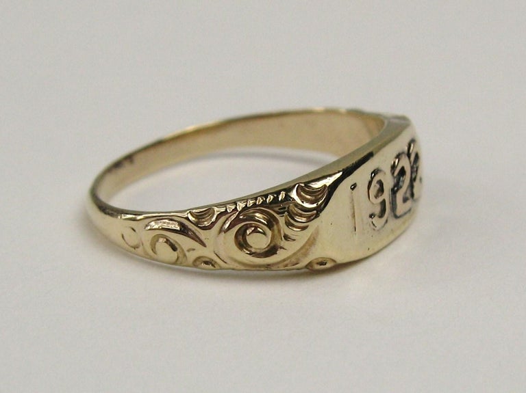 10 Karat Gold Embossed 1922 Ring For Sale at 1stDibs 10 karat gold