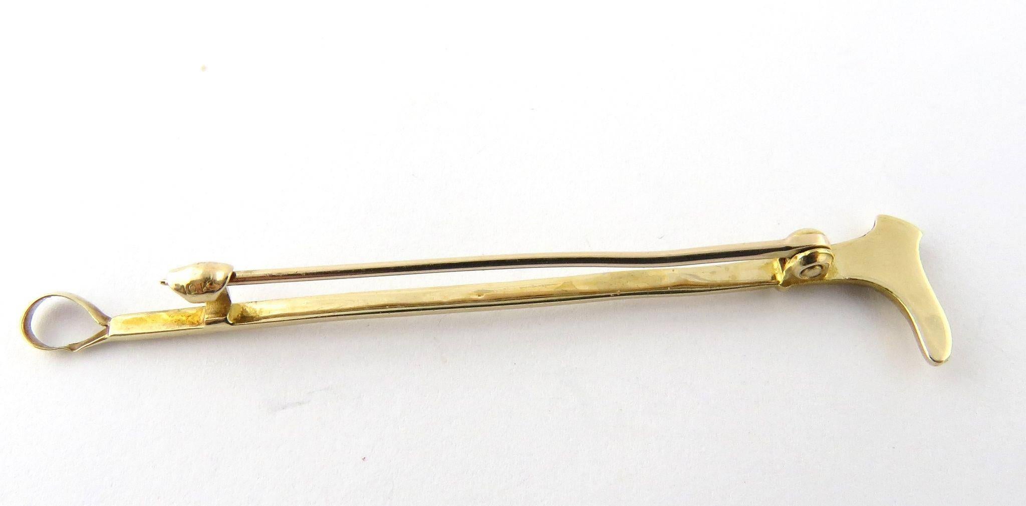 Women's 10 Karat Gold Horse Crop Pin Brooch