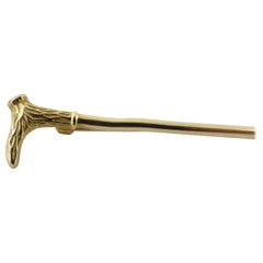 10 Karat Gold Horse Crop Pin Brooch