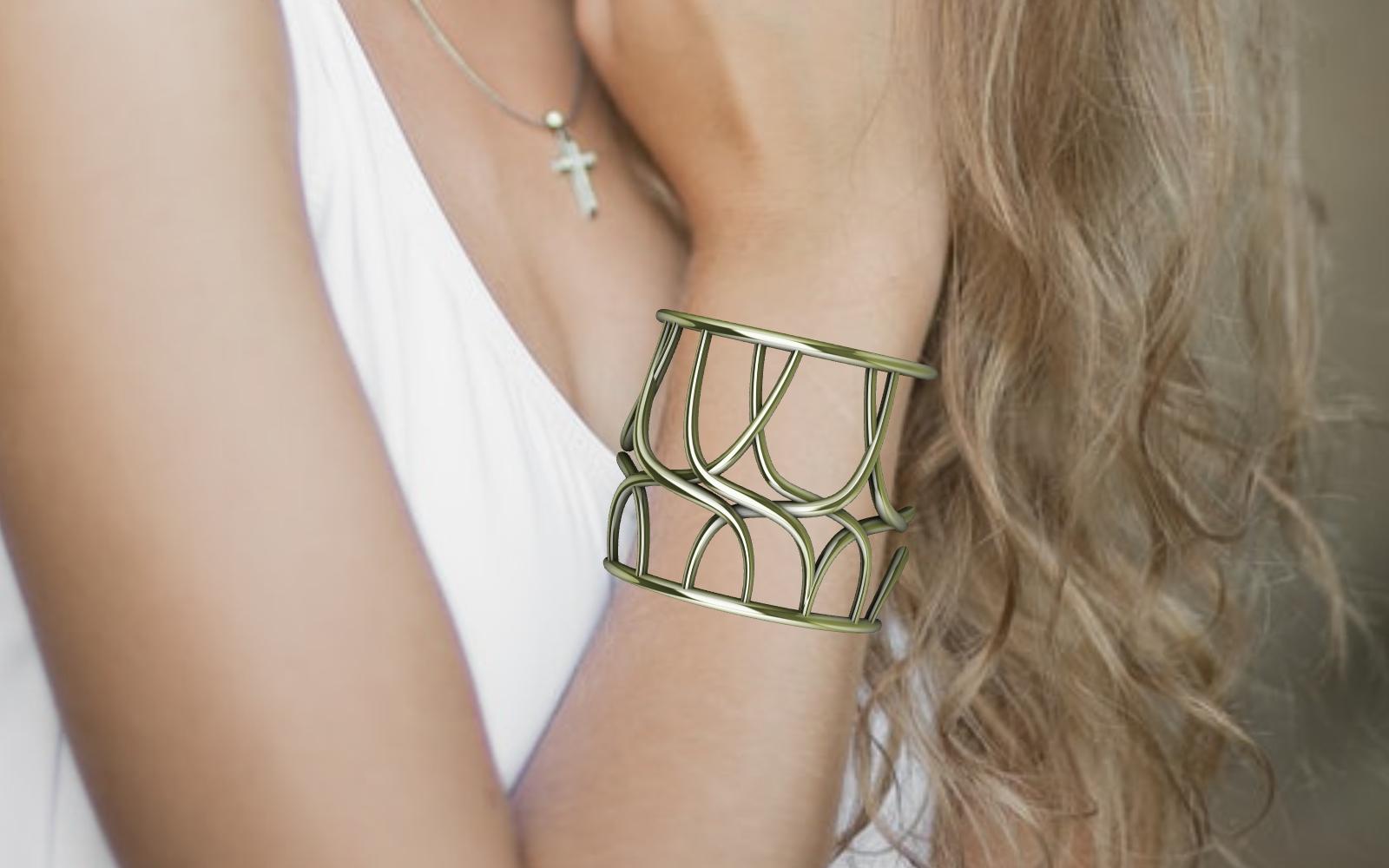 10K Green Gold Cuff Bracelet, October the best month to launch the Octopus Cuff.  So what Summer's over, you can still create your own waves this winter with this bracelet. Organic lines of waves rolling over your wrist . Warm up your dreary days