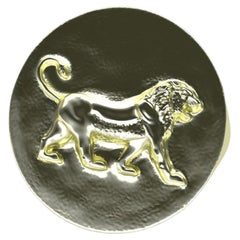 10 Karat Green Gold Persepolis Lion Signet Ring