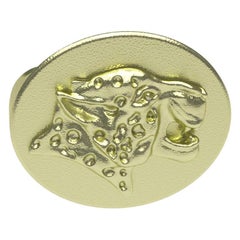 Bague chevalière en or vert 10 carats avec léopard tacheté