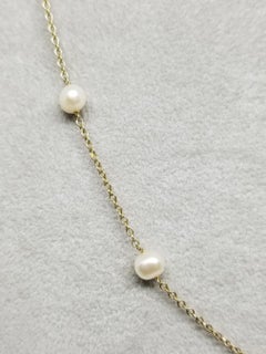 10 Karat "Perlen- und Kette" Halskette