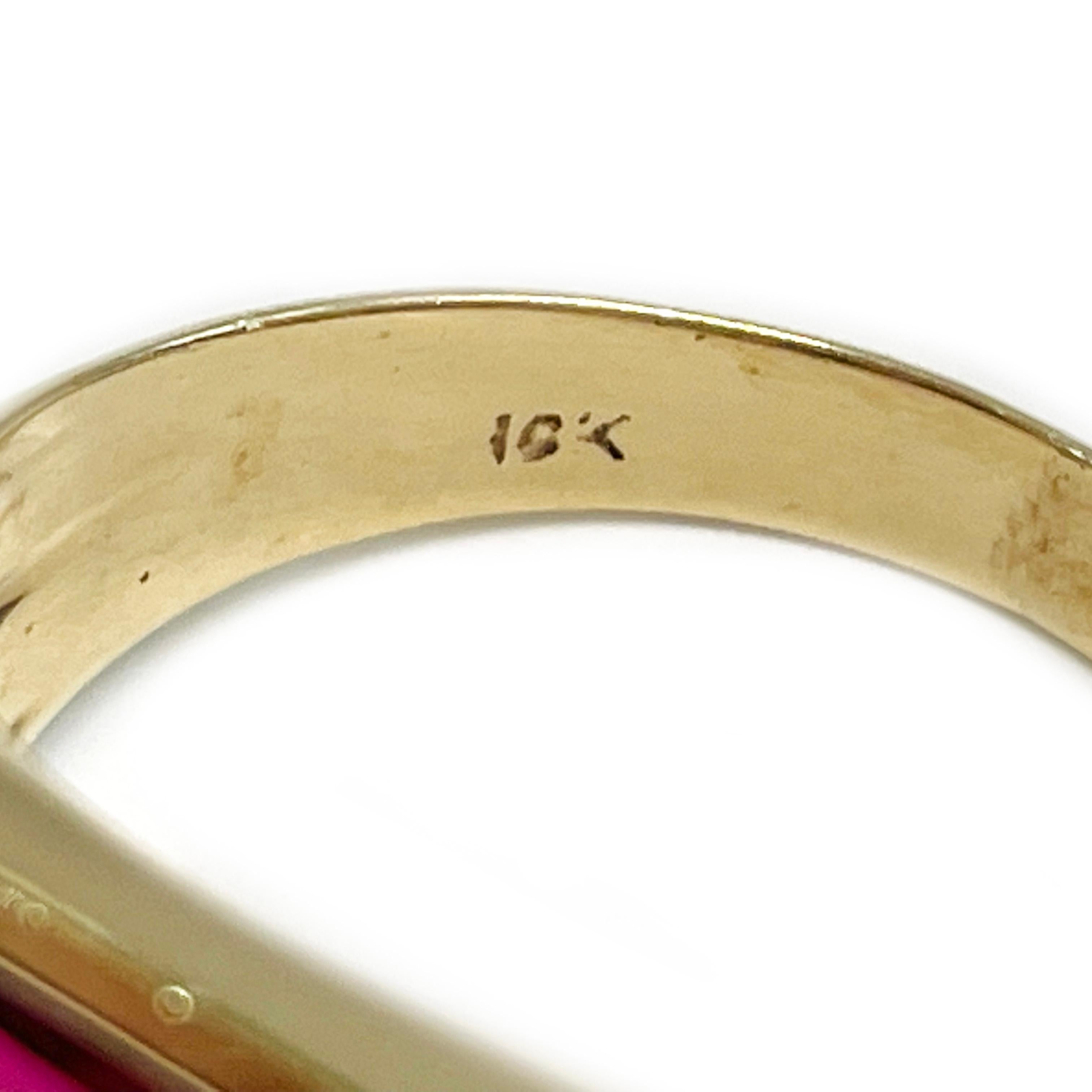 10 Karat Rosa Korund-Initial-C-Ring für Damen oder Herren im Angebot