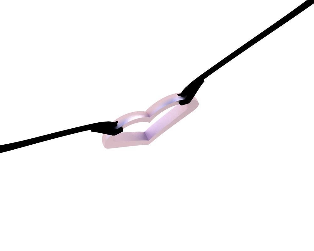10 Karat Roségold Halskette mit offenem Herz-Anhänger im Angebot 2