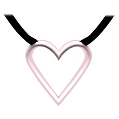 10 Karat Pink Gold Open Heart Pendant Necklace