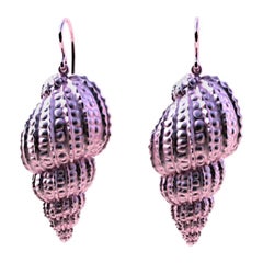 10 Karat Pink Gold Polka Dot Shell Earrings