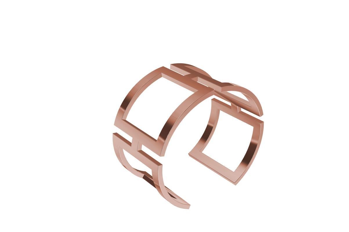 10 Karat Pink Gold Rectangle Cuff Bracelet For Sale 3