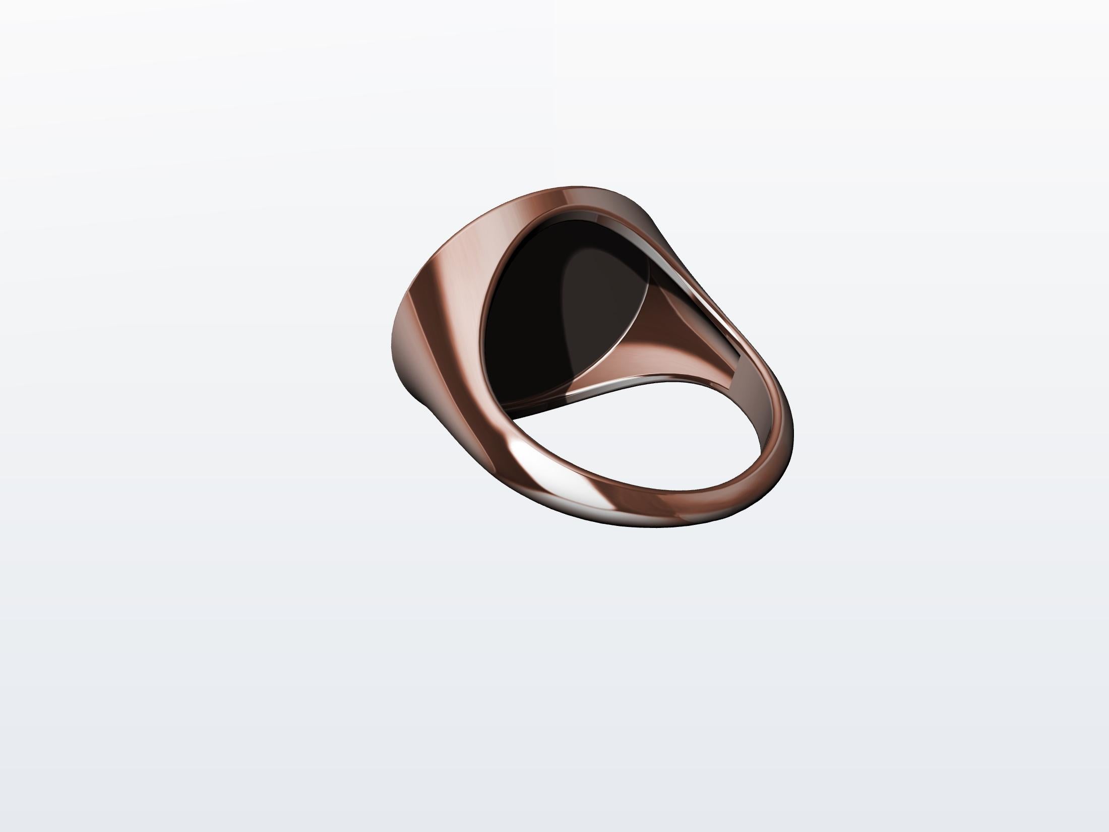 For Sale:  10 Karat Pink Gold Spotted Leopard Signet Ring 8