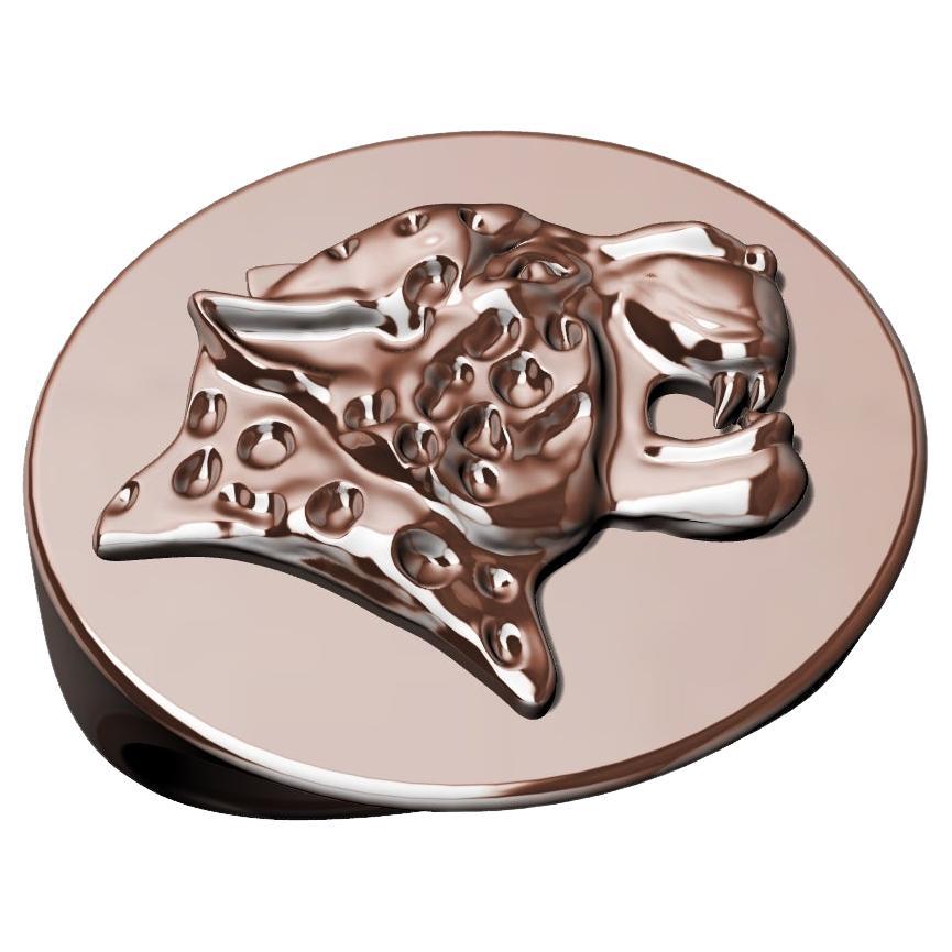 10 Karat Pink Gold Spotted Leopard Signet Ring