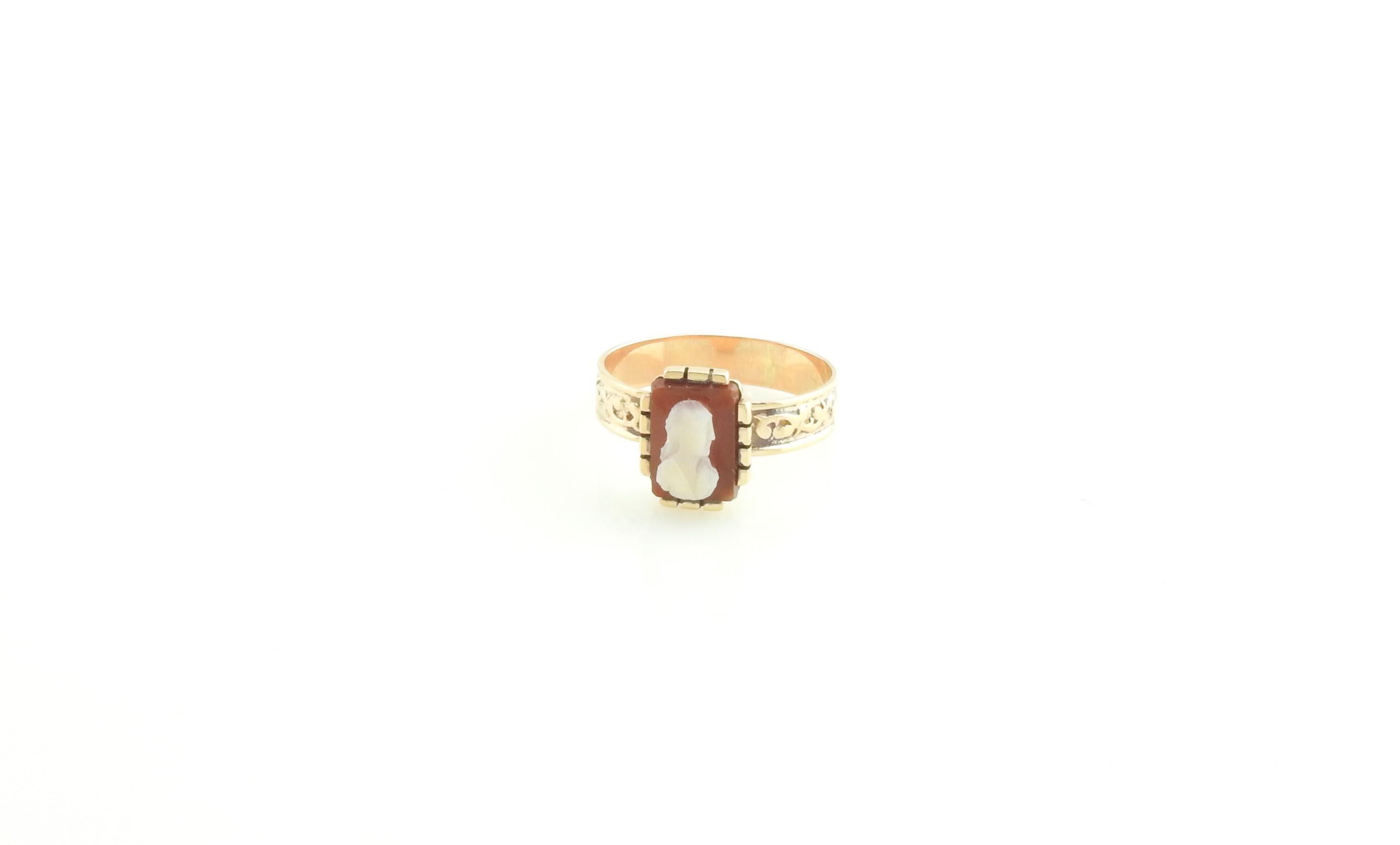 10 Karat Rose Gold Cameo Ring 1