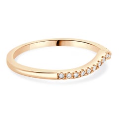 10 Karat Rose Gold Diamond Contour Band