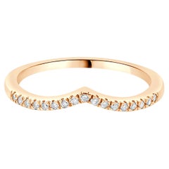Bracelet contour en or rose 10 carats avec diamant