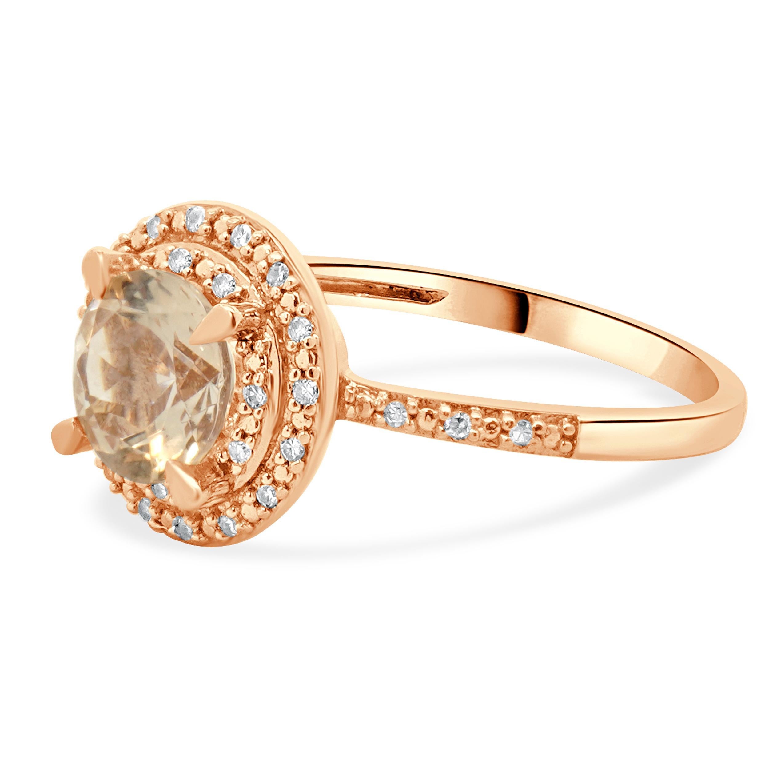 Material: 10K rose gold
Diamond: round cut = 0.10cttw
Color: H/I
Clarity: SI1
Ring Size: 7.25 (please allow up to 2 additional business days for sizing requests)
Dimensions: ring top measures 11.3mm wide
Weight: 2.72 grams