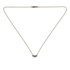 10 Karat Rose Gold Three Diamond Pendant Necklace #16627