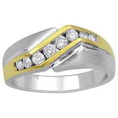 10 Karat Two-Tone 1/2 Carat White Diamond Men’s Ring