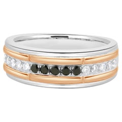 10 Karat Two Tone Black and White Diamond Band
