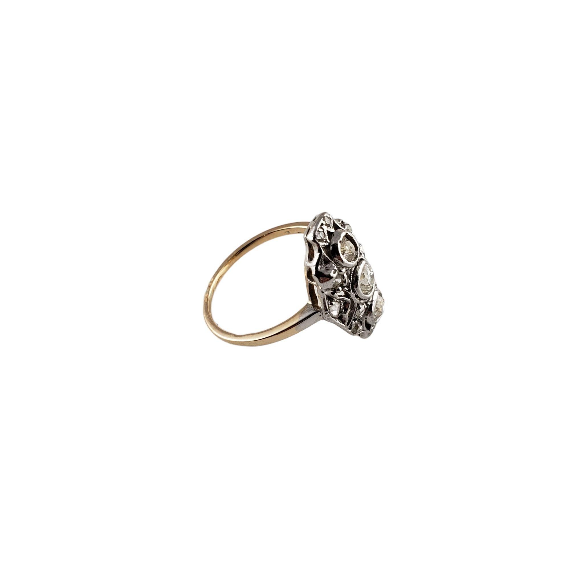 Women's 10 Karat Two-Tone Gold and Diamond Ring For Sale