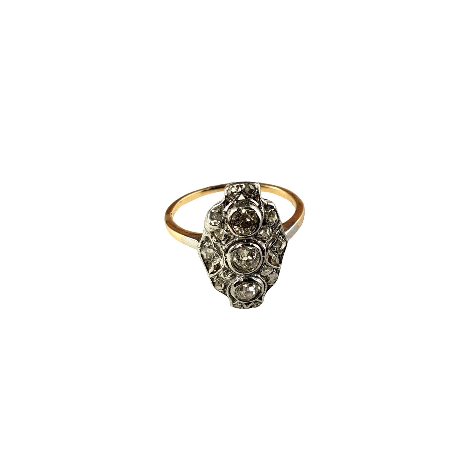 10 Karat Two-Tone Gold and Diamond Ring For Sale 1