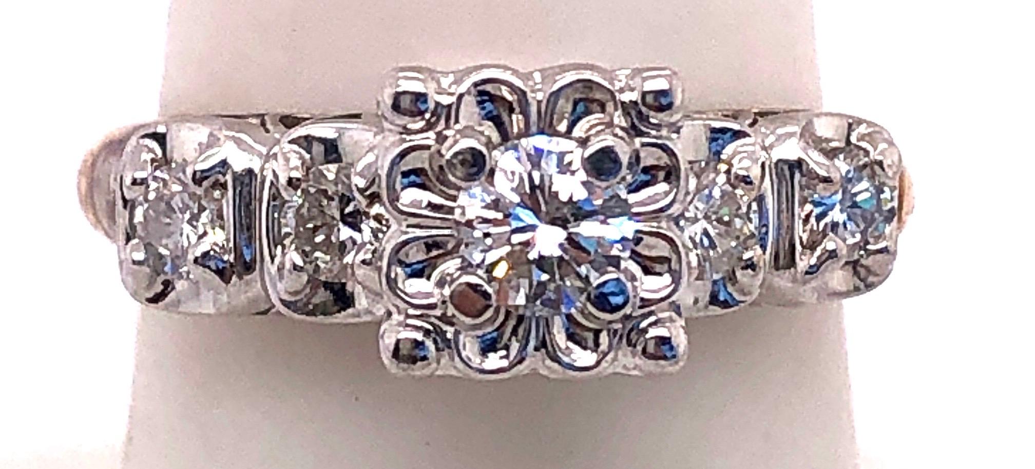 da uomo o donna Anello di fidanzamento con diamante in oro 10 carati bicolore 0,60 TDW in vendita