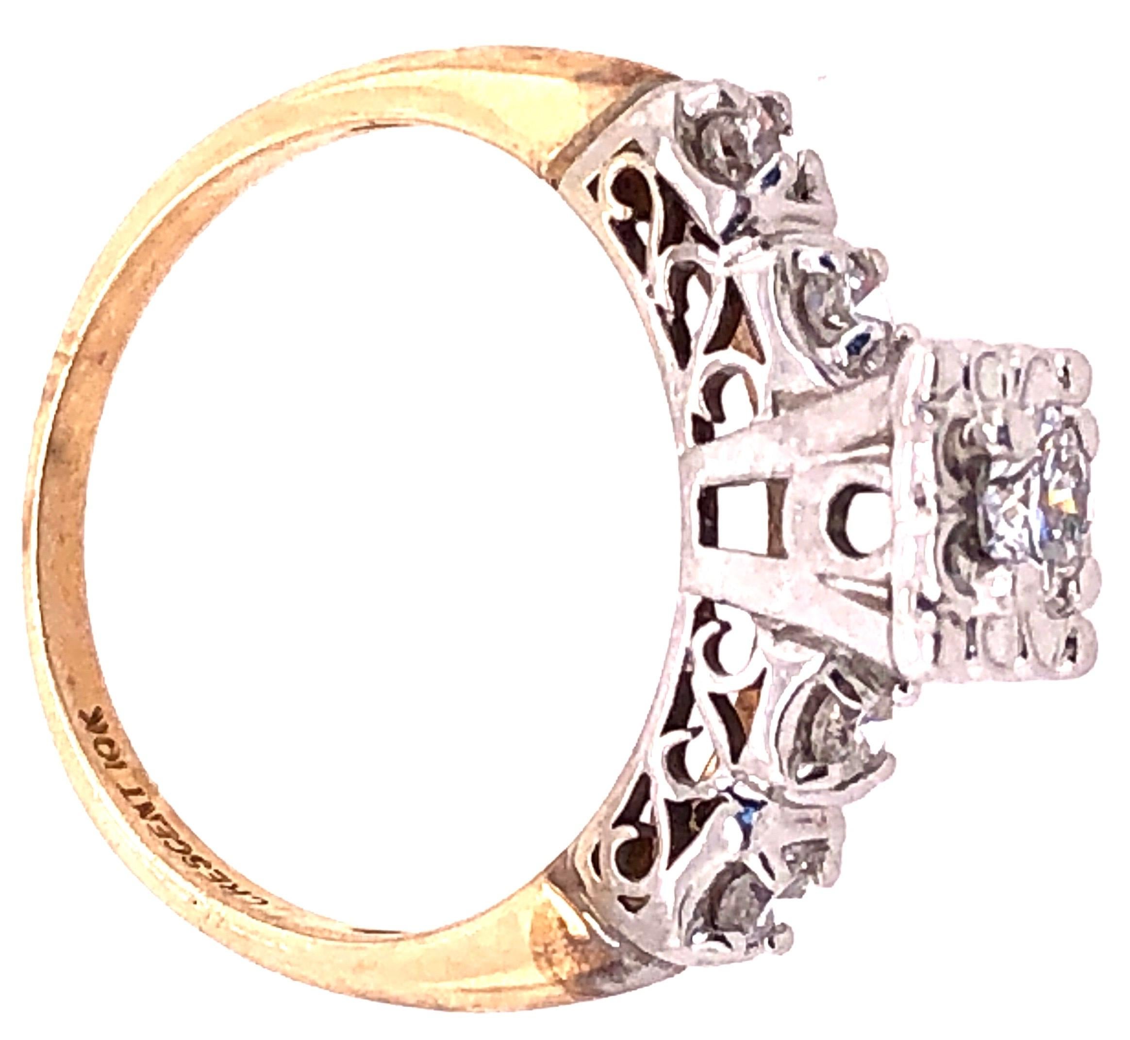 Anello di fidanzamento con diamante in oro 10 carati bicolore 0,60 TDW in vendita 2