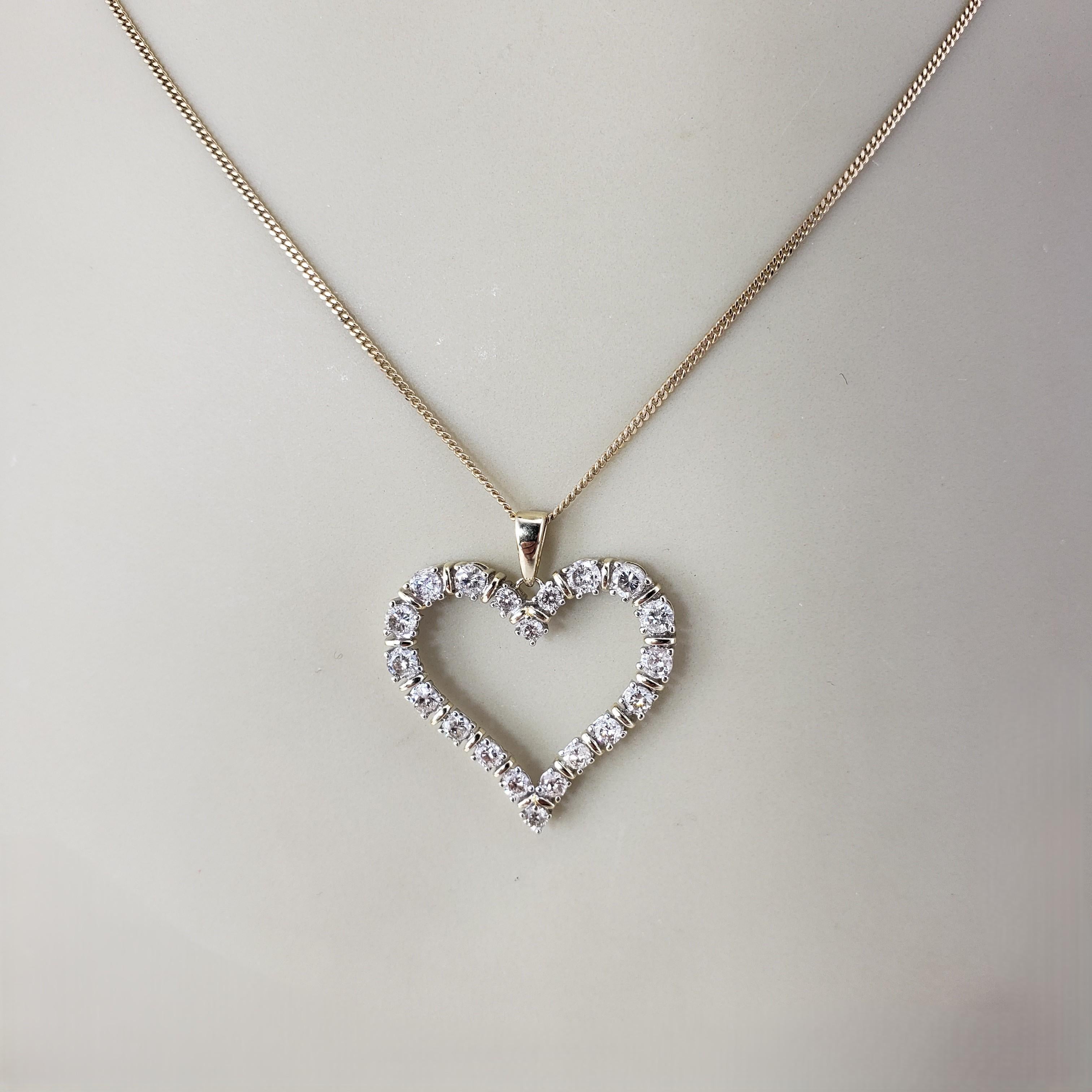 10 Karat White and Yellow Gold Diamond Heart Pendant #21765 in vendita 3
