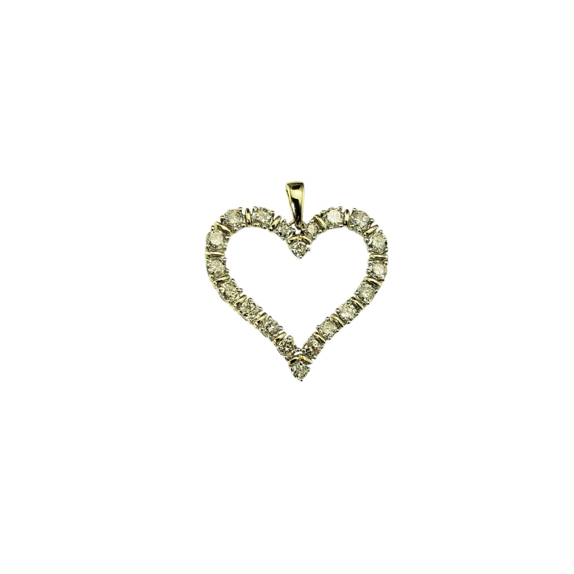10 Karat White and Yellow Gold Diamond Heart Pendant #21765