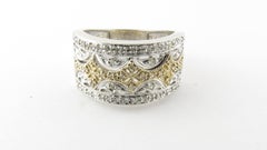 10 Karat White and Yellow Gold Diamond Ring