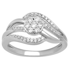 10 Karat White Gold 1/3 Carat Diamond Crossover Ring