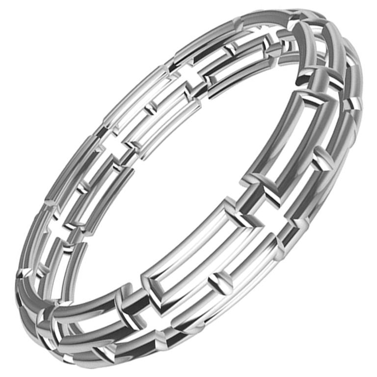 10 Karat White Gold 20 Rectangles Bangle