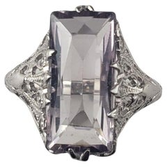10 Karat White Gold and Amethyst Ring Size 6.25-6.5 #22666