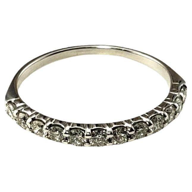  10 Karat White Gold and Diamond Band Ring Size 7.25 #15470