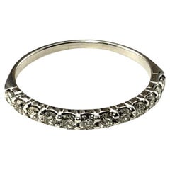 Vintage  10 Karat White Gold and Diamond Band Ring Size 7.25 #15470